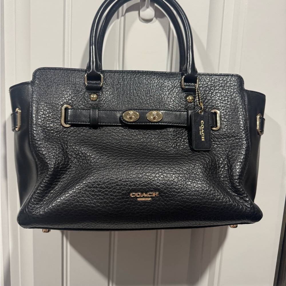 Coach Black Pebbled Leather Satchel